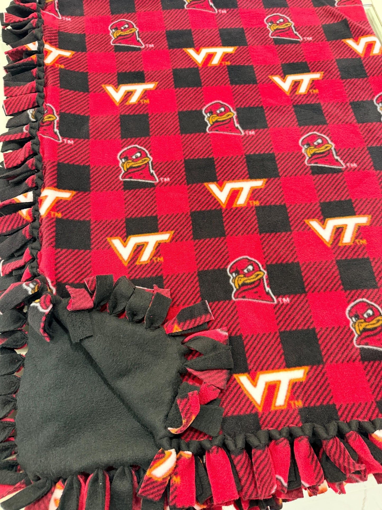 Virginia Tech Knotted Blanket