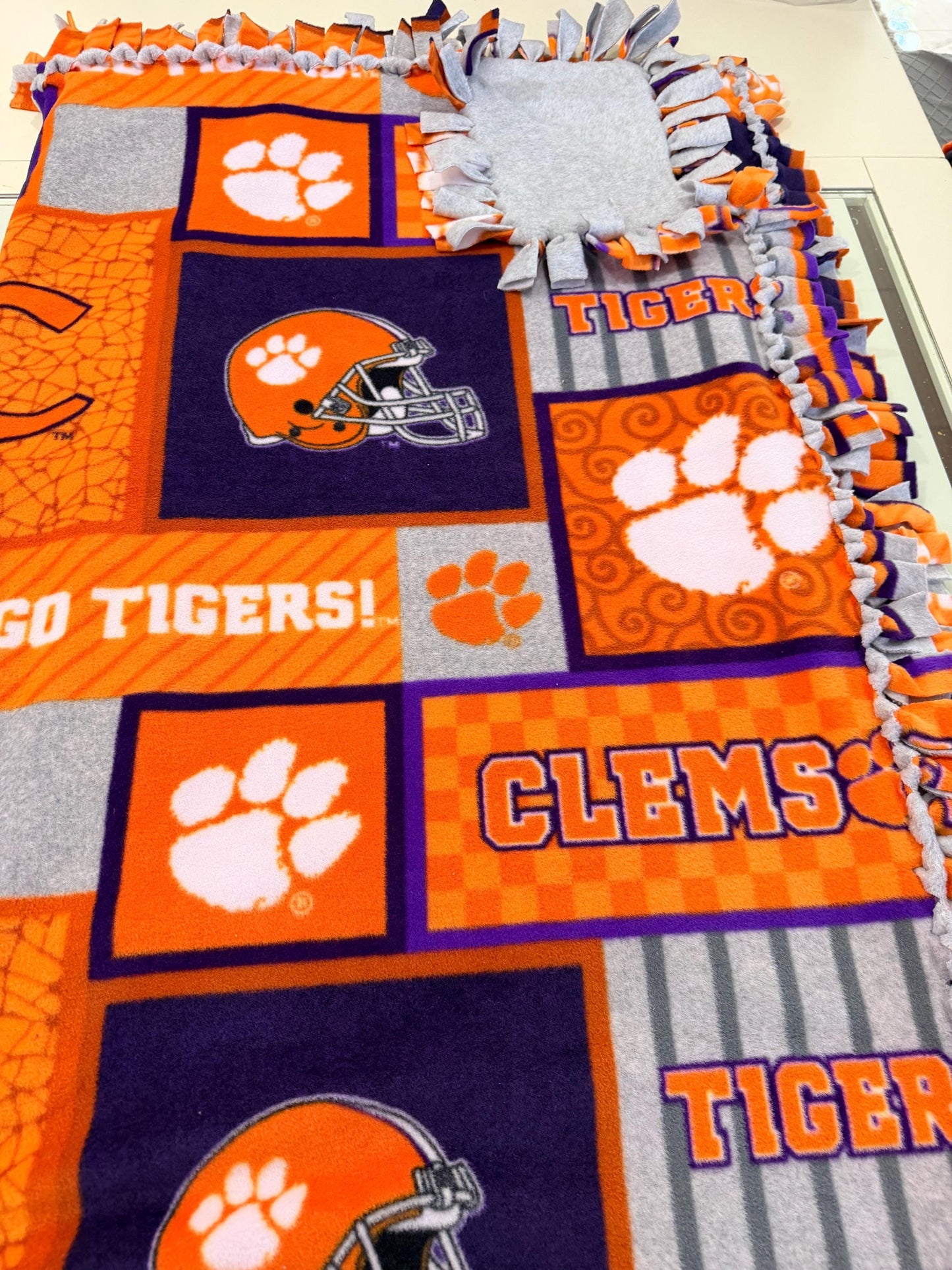 Clemson Tigers Athletic Knotted Blanket.