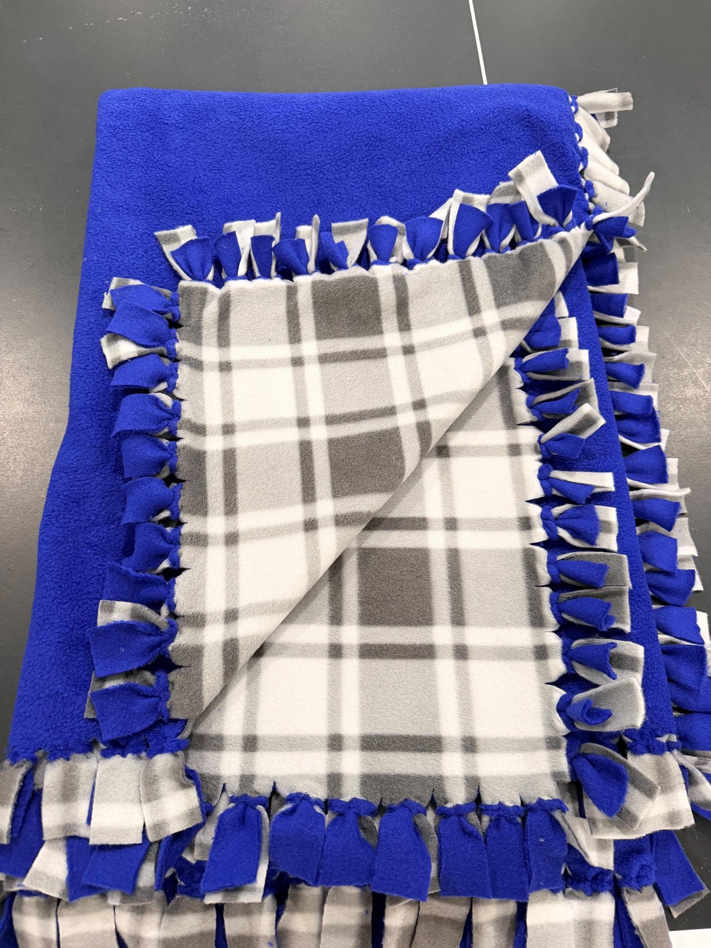 Custom Order – 2 Handmade Knotted Fleece Blankets For CNU and Delaware Universities.